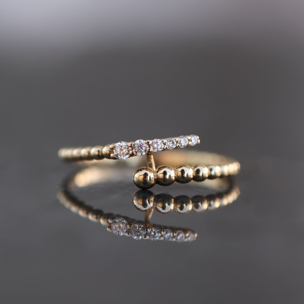 Bubble Ring 10kt YG 1.2gr CZ RN00111