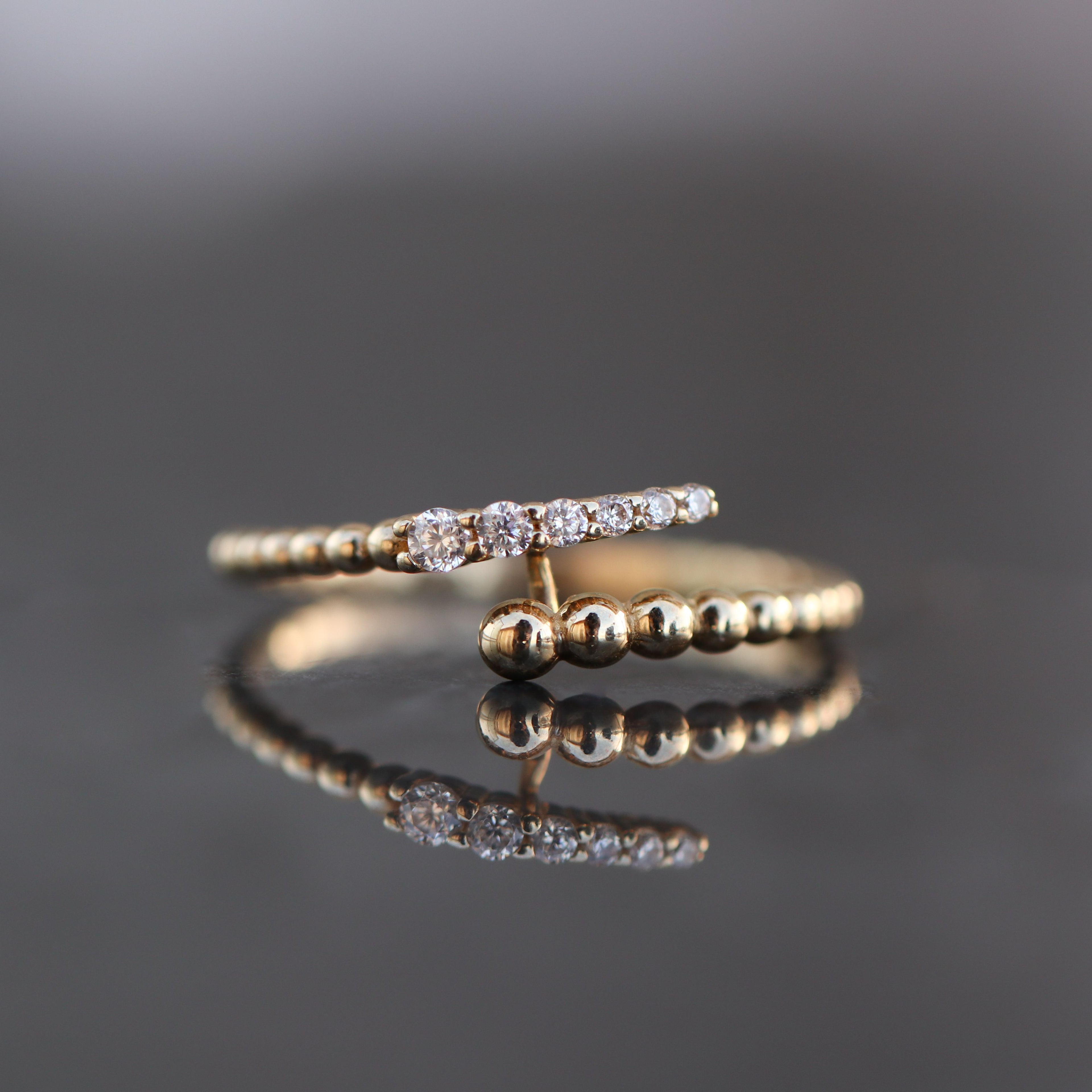 Bubble Ring 10kt YG 1.2gr CZ RN00111