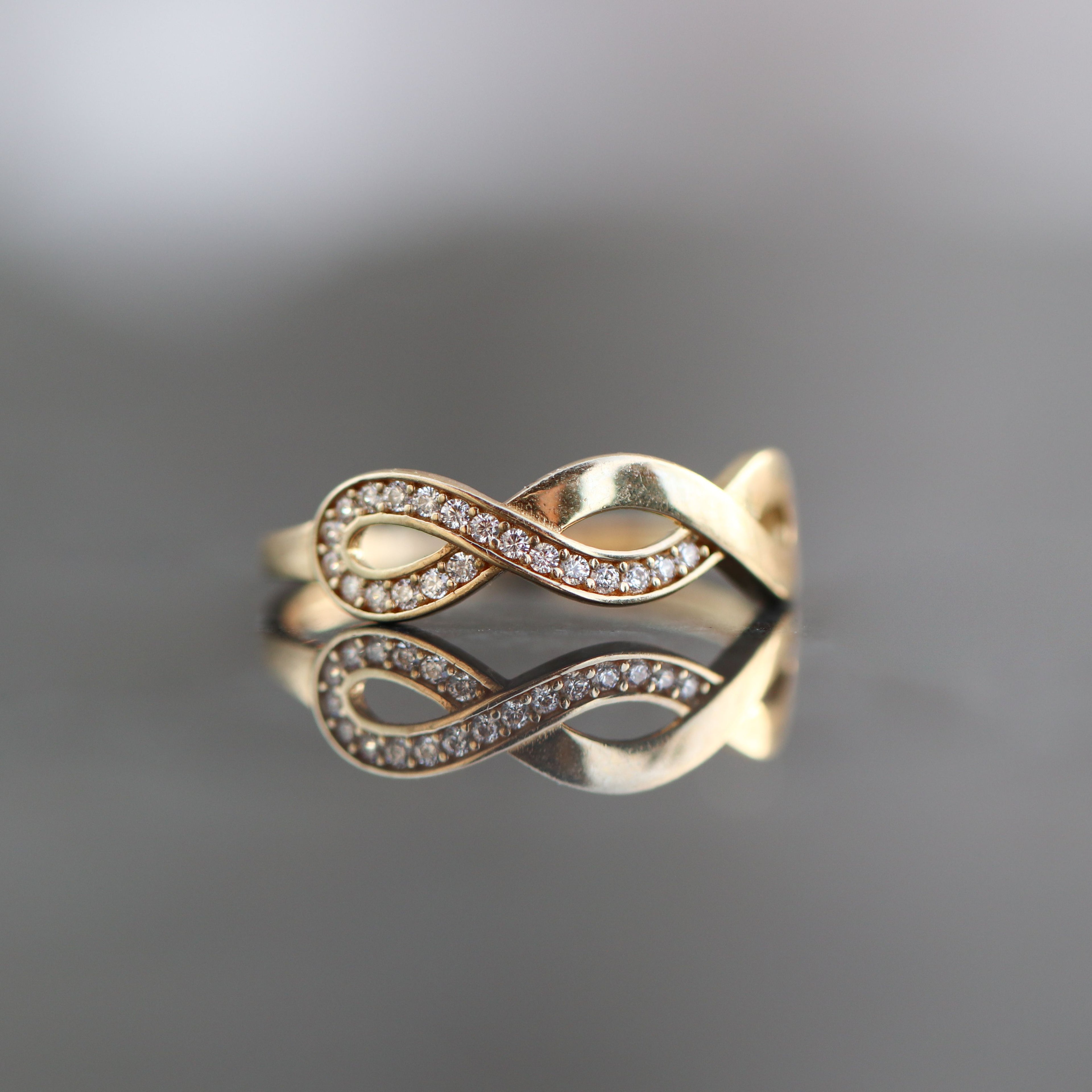 Bow Ring 10kt YG CZ 0.9gr RN00124