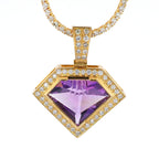 Diamond Amethyst Pendant 10kt YG 15.5gr 1.75" PN00141