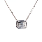 Baguette Cluster Necklace 14kt WG 2.62gr 0.12cttw SI-GHI PN0001046