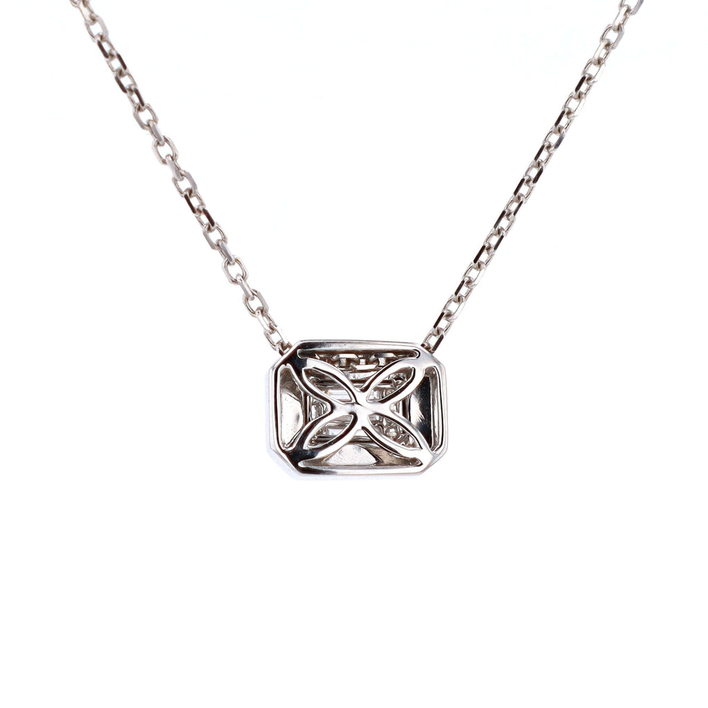 Baguette Cluster Necklace 14kt WG 2.62gr 0.12cttw SI-GHI PN0001046