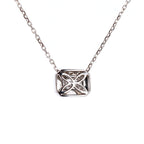 Baguette Cluster Necklace 14kt WG 2.62gr 0.12cttw SI-GHI PN0001046