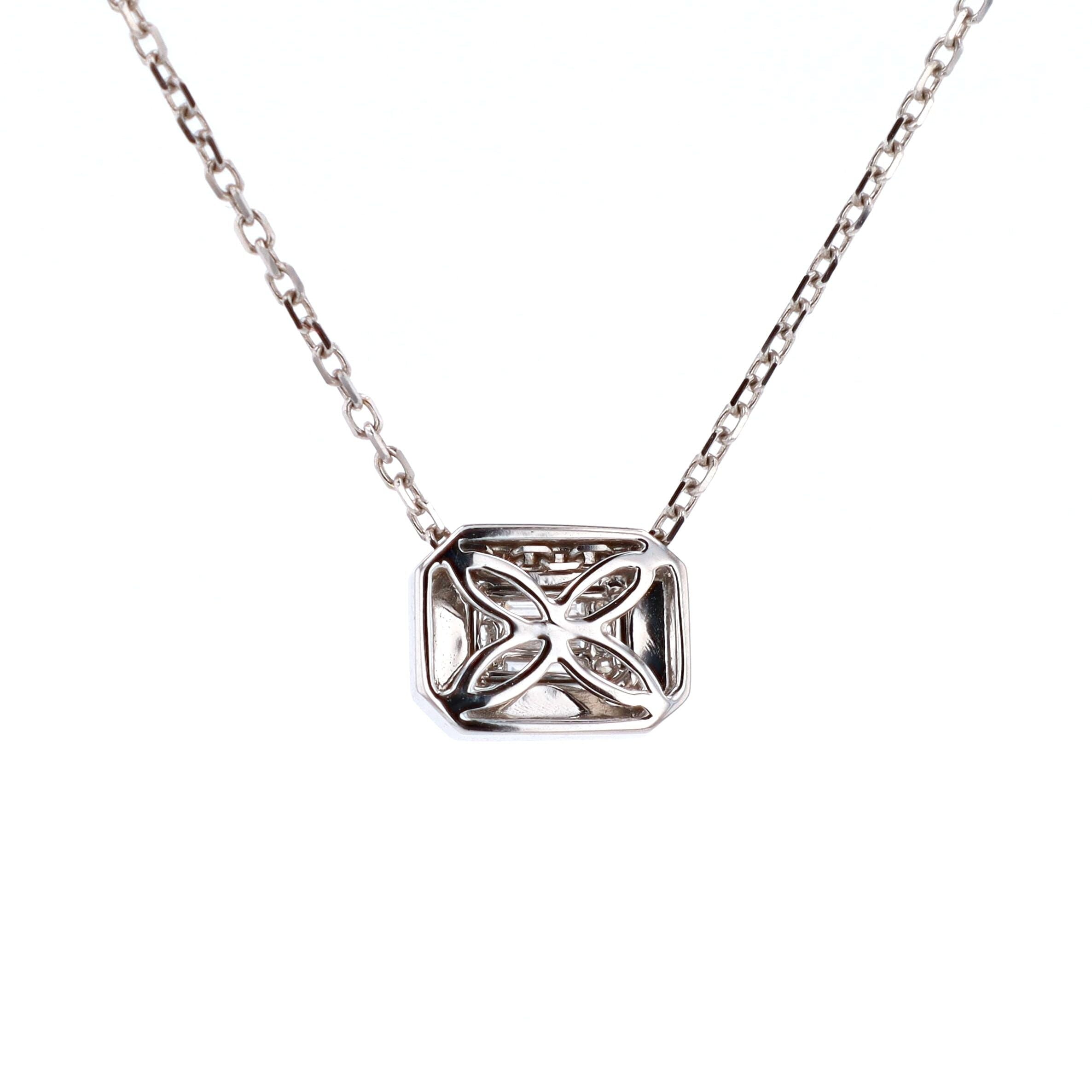 Baguette Cluster Necklace 14kt WG 2.62gr 0.12cttw SI-GHI PN0001046