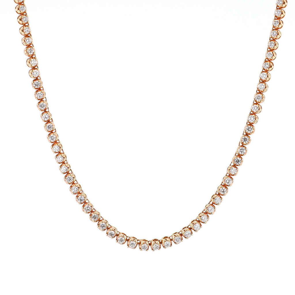 Diamond Row Necklace 18kt RG 9.8gr1.57cttw SI-GHI 29'' PN000659