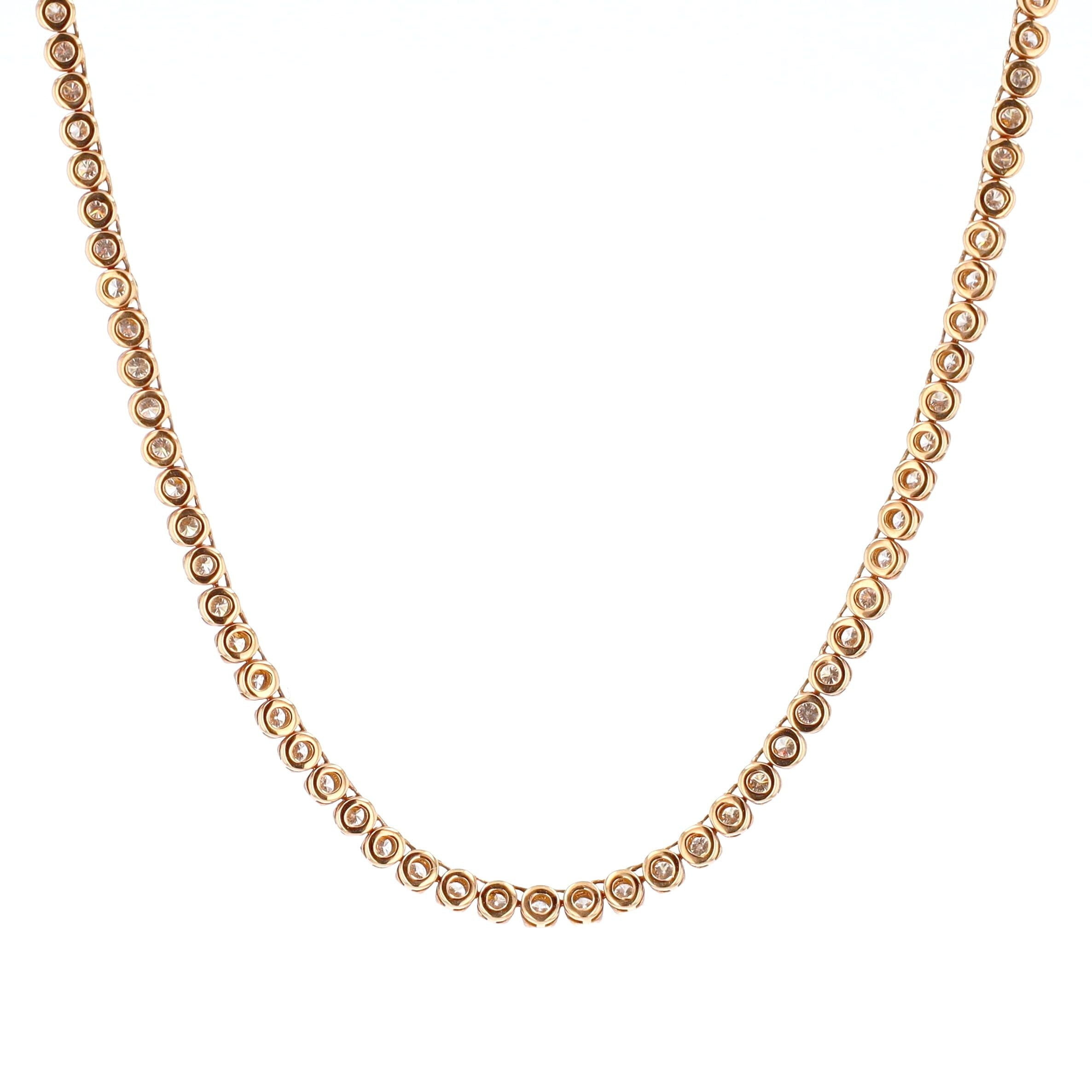 Diamond Row Necklace 18kt RG 9.8gr1.57cttw SI-GHI 29'' PN000659