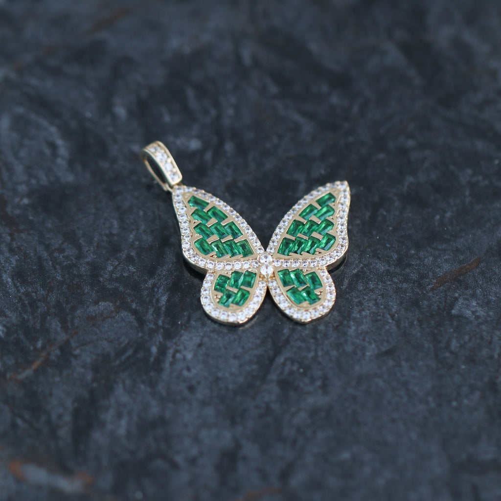 Green Butterfly Pendant 10kt YG 4.5gr PN00124
