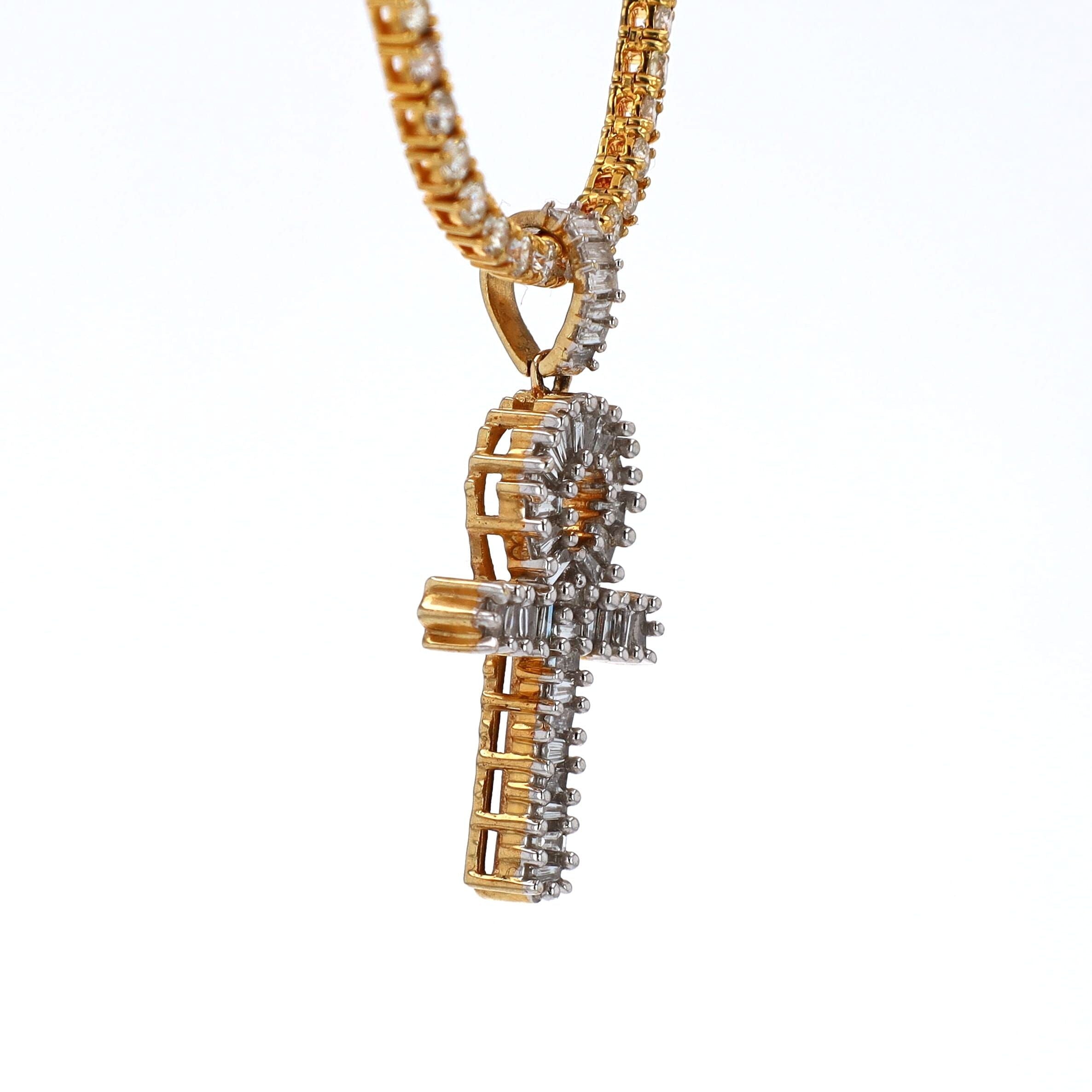Baguette Ankh Pendant 10kt YG 4.0gr 0.78cttw SI-I GHIJ PN0001000