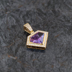 Diamond Amethyst Pendant 10kt YG 15.5gr 1.75" PN00141
