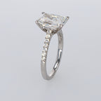 Cashé Emerald Diamond Ring VVS F 2.02ctc LAB 18kt WG 14 RD 0.24ctw Size4 RN00182