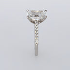 Cashé Emerald Diamond Ring VVS F 2.02ctc LAB 18kt WG 14 RD 0.24ctw Size4 RN00182