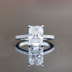 Cashé Emerald Diamond Ring VVS F 2.02ctc LAB 18kt WG 14 RD 0.24ctw Size4 RN00182