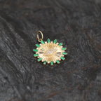 Diamond / Emerald Evil Eye Pendant 14kt YG 3.5gr Dia:0.34 Emer:0.69 PN00133