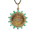 Diamond / Emerald Evil Eye Pendant 14kt YG 3.5gr Dia:0.34 Emer:0.69 PN00133