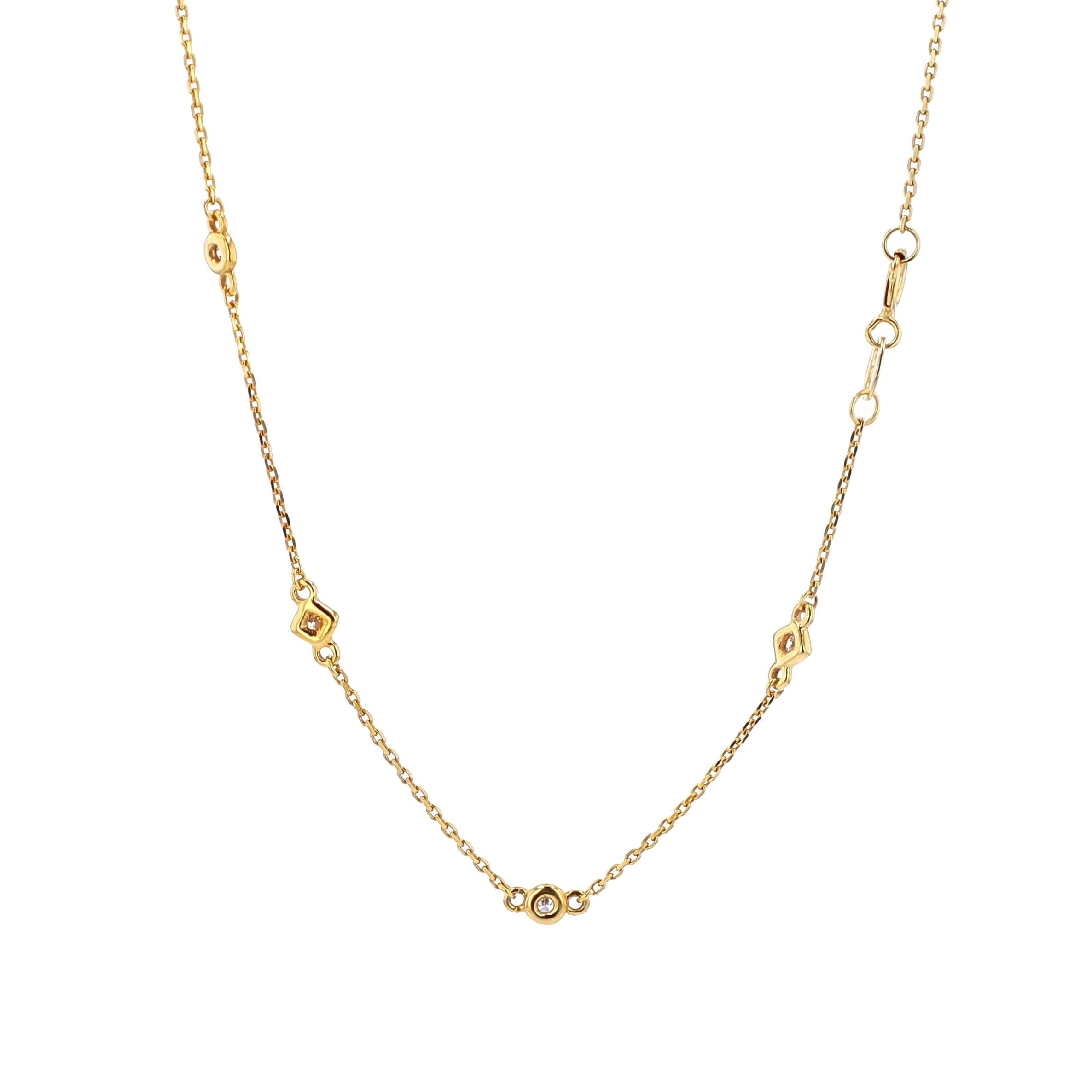 Diamond By the Yard Necklace 18kt YG 3.5gr 0.50cttw 18" NE00123