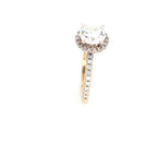 GIA Ladies Halo Round Engagement 18kt WG 3.10gr 1.01ct SI2 G 0.30cttw VS-SI GH RN000432