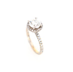 GIA Ladies Halo Round Engagement 18kt WG 3.10gr 1.01ct SI2 G 0.30cttw VS-SI GH RN000432