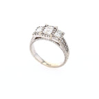 Emerald Cut Diamond Engagement Ring 18kt WG 7.4gr 1.23 cttw Lab/Nat VVS-1 F-G-H RN00189C