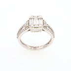 Baguette and Round Cashé Engagement Ring 18kt WG 5.1gr 1.51cttw SI-GHI RN000376