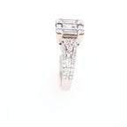 Baguette and Round Cashé Engagement Ring 18kt WG 5.1gr 1.51cttw SI-GHI RN000376