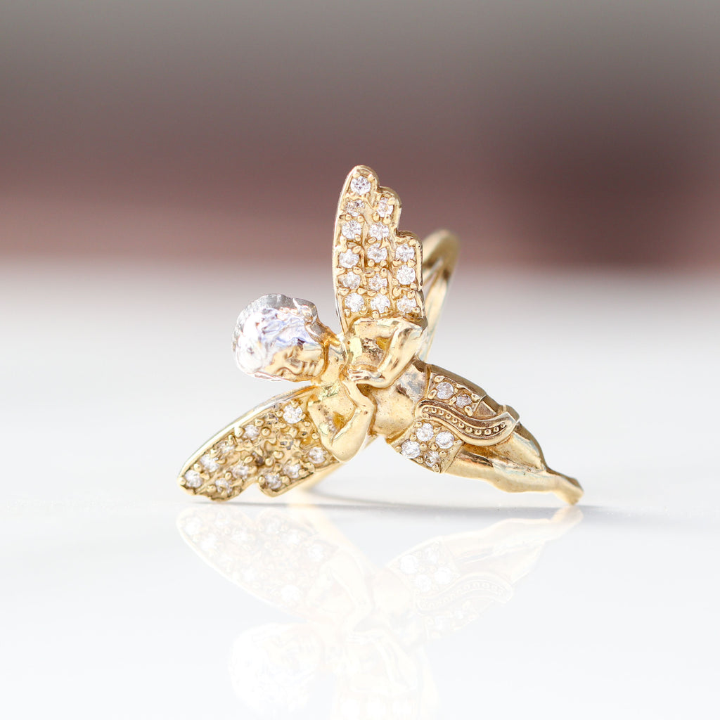 Angel Ring 10kt YG 3.4gr CZ RN00199
