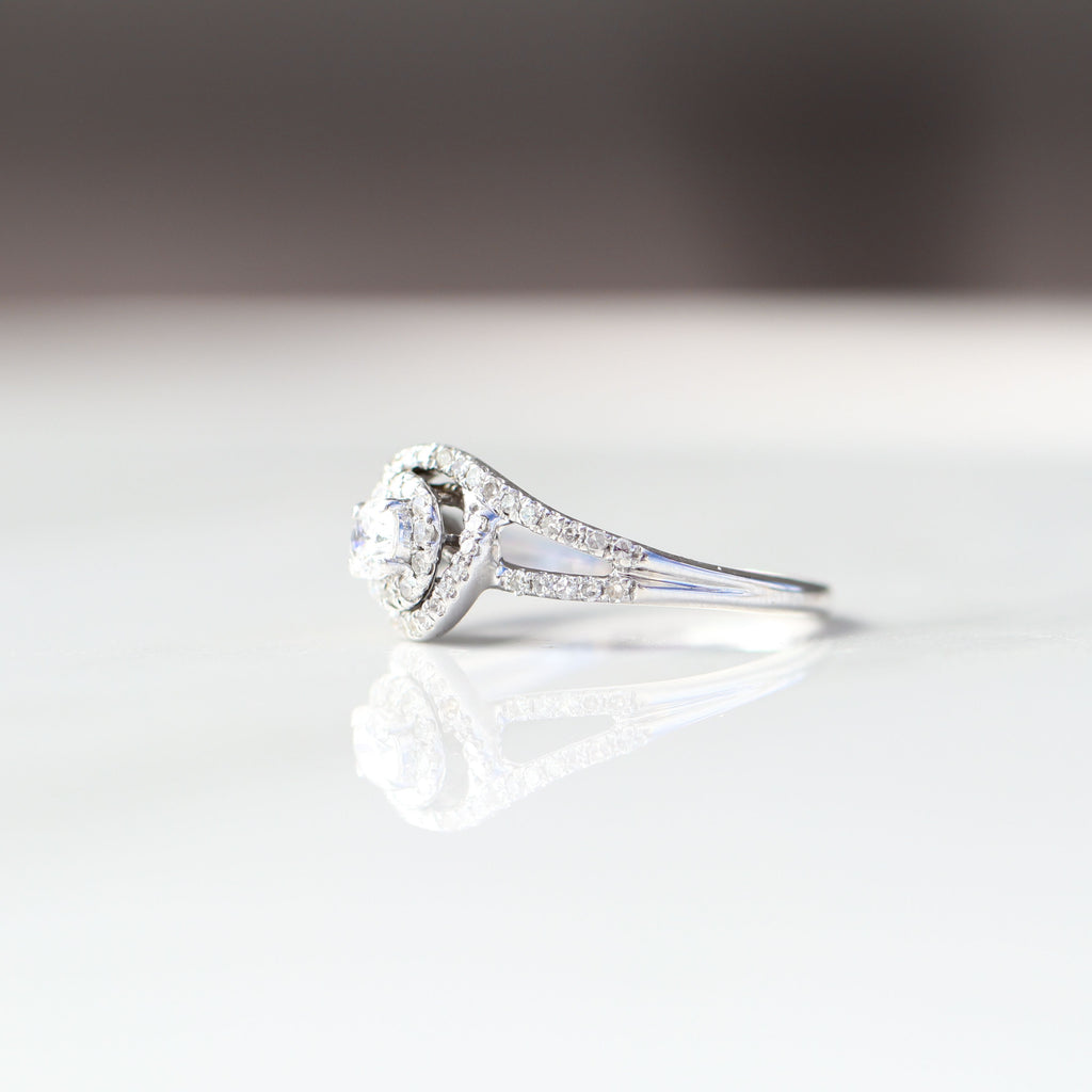 Wedding Ring & Band 2 Piece Set 14kt WG 3.29gr 0.40cttw Natural SI-I GHI Size 5 RN00202