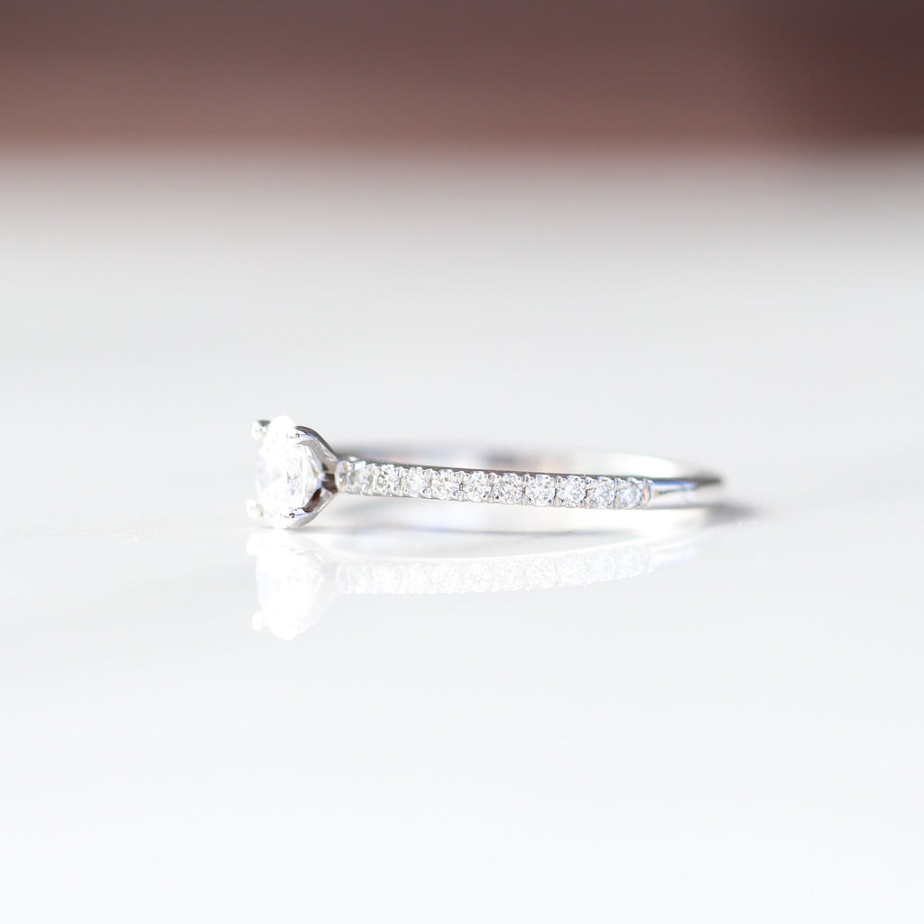 Oval Engagement Ring 14kt WG size 7 LAB VVS2 0.47CTTW RN00213
