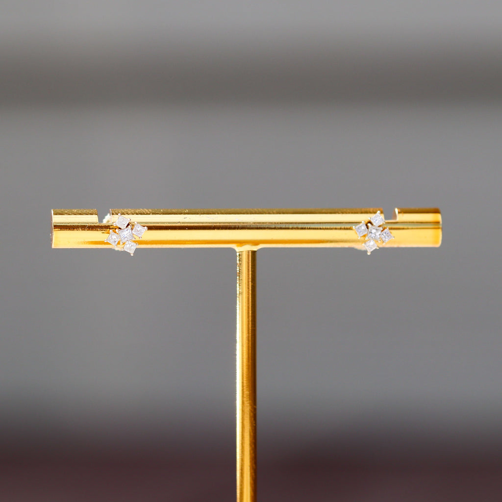 Snowflake Diamond Earrings 14kt YG 1gr 0.30cttw Natural ER00201