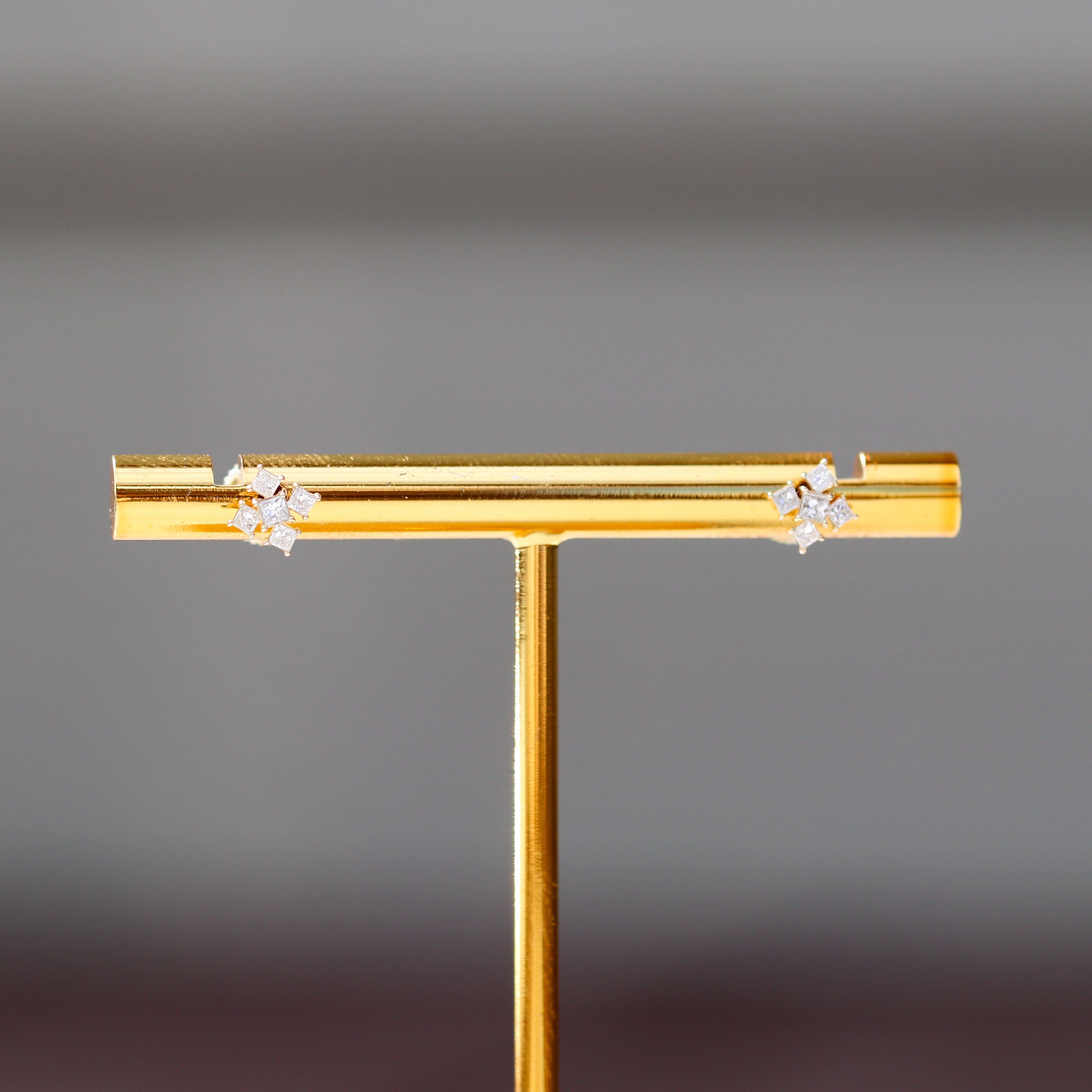 Snowflake Diamond Earrings 14kt YG 1gr 0.30cttw Natural ER00201